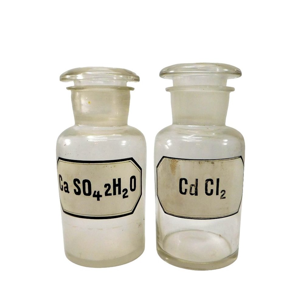 Antique Chemist Apothecary Glass Jars Bottles Germany 6.5"